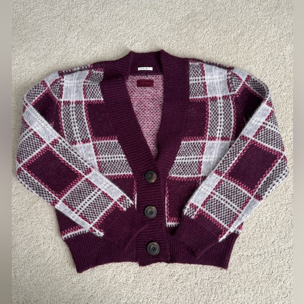 Mother Baby Alpaca Plaid Sweater